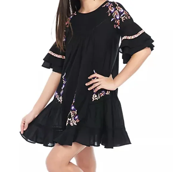 free people embroidered dress black Shop Free People Clothing and Dresses at SilkRoll. Trade with us! main image 1